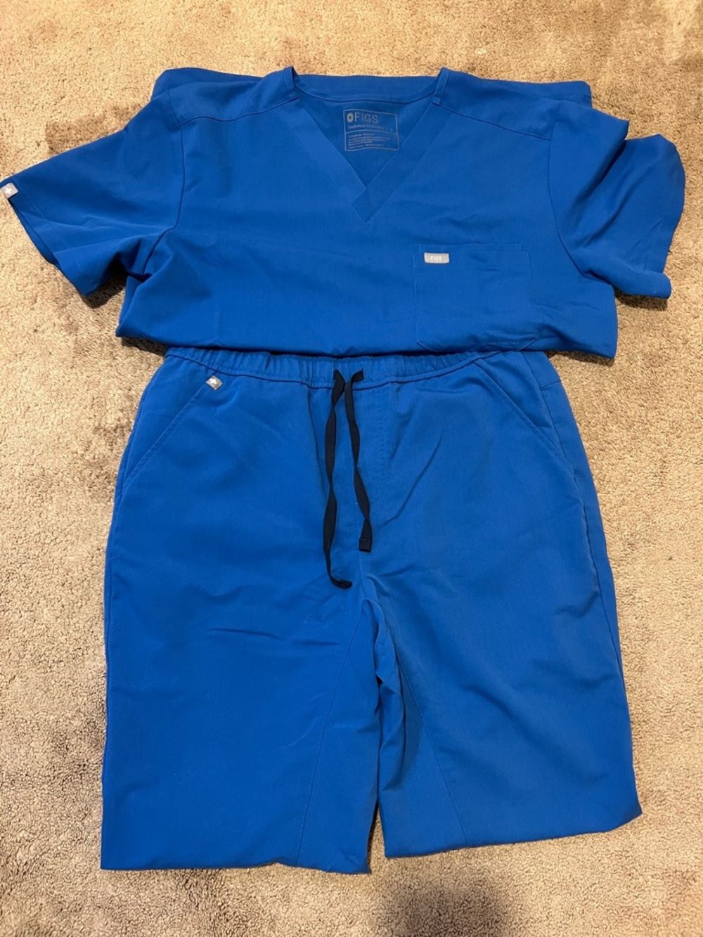 EUC FIGS Scrubs Set  Royal Blue Men’s Size Large Leon Top - L/T  Tansen Joggers